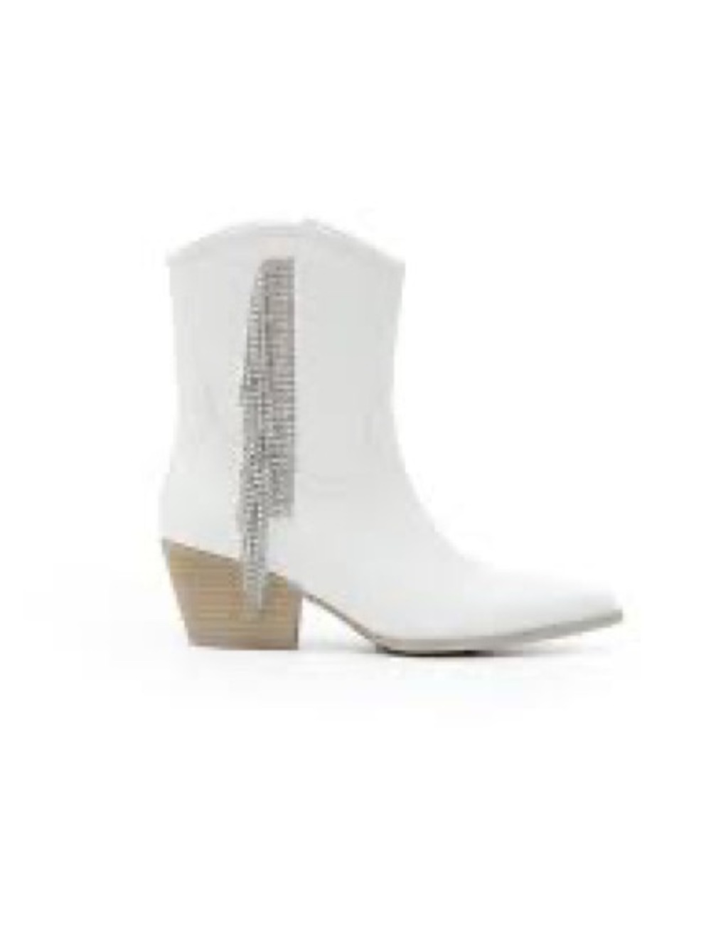 White Rhinestone Cowboy Boots Oasis Society Western Fringe Booties women’s size